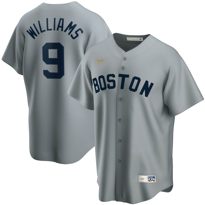 2020 MLB Men Boston Red Sox #9 Ted Williams Nike Gray Road Cooperstown Collection Player Jersey 1->boston red sox->MLB Jersey